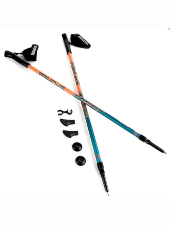 Spokey - MEADOW II Hole Nordic Walking 2-dílné, antish - černozelené s modrou