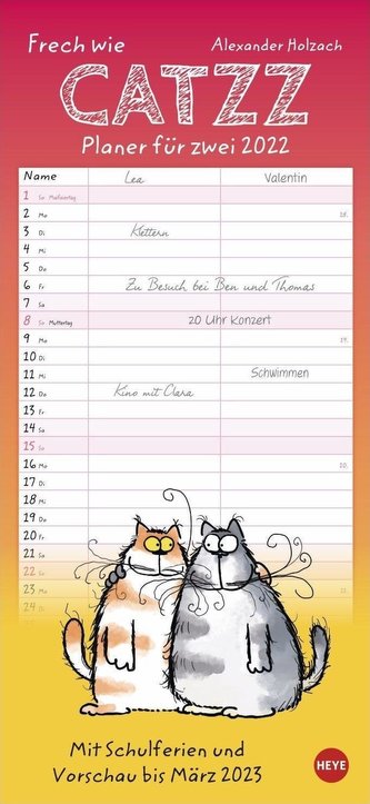 Catzz Planer für zwei - Kalender 2022