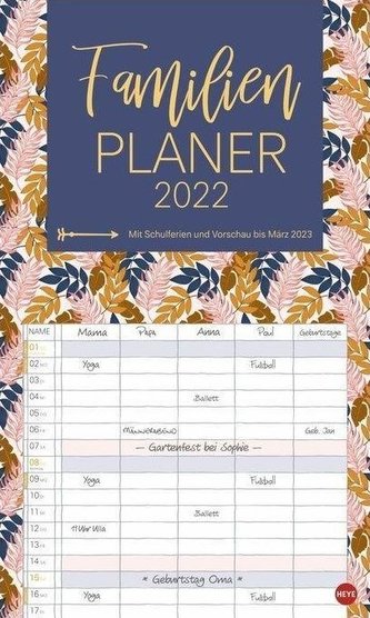 Tropical Leaves Familienplaner XL Kalender 2022