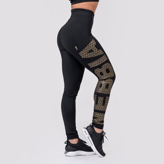 Dámské legíny Intense Gold Print Black - NEBBIA - Velikost XS