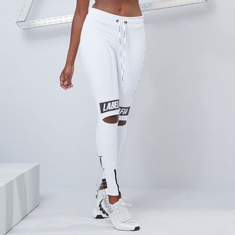 Dámské legíny Essential Knee Slit White - LABELLAMAFIA - Velikost L Dámské legíny Essential Knee Slit White - LABELLAMAFIA - Velikost L