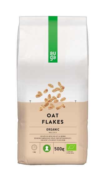 BIO Celozrnné ovesné vločky - Auga - 500 g