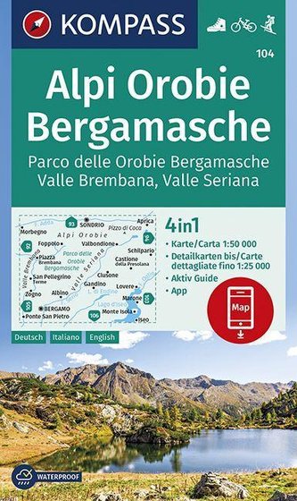 KOMPASS Wanderkarte Alpi Orobie Bergamasche 1:50 000