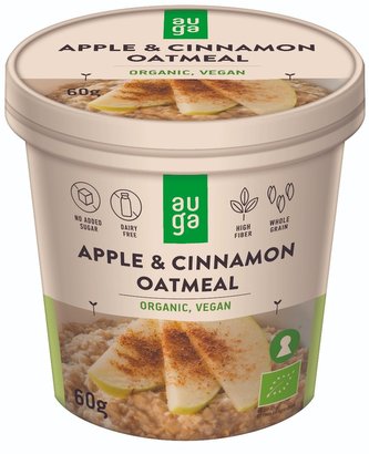 BIO Celozrnná ovesná kaše - Auga - jablko skořice - 60 g