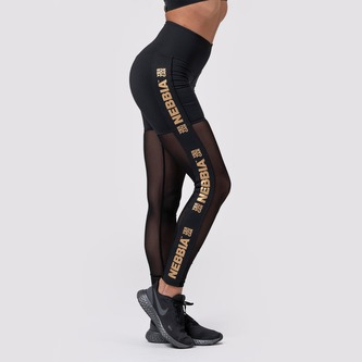 Dámské legíny Intense Gold Mesh Black - NEBBIA - Velikost S