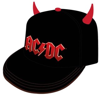 Kšiltovka AC/DC: Logo s rohy (obvod 58 cm) černý polyester bavlna