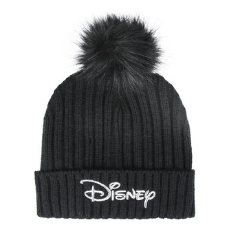 Dětský zimní kulich Disney: Logo (univerzální) černý akryl