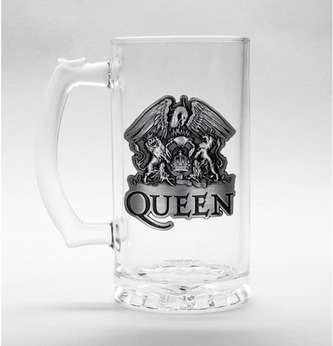 Sklenice korbel s kovovým logem Queen: Znak (objem 500 ml)