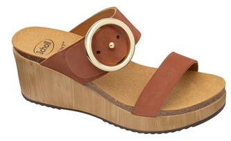 Scholl Zdravotní obuv - MALIBU` WEDGE Nub-W - Cognac 40