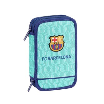 Dvoudílné školní pouzdro FC Barcelona: vzor 11926 28 položek (12,5 x 19,5 x 4 cm) modrý polyester