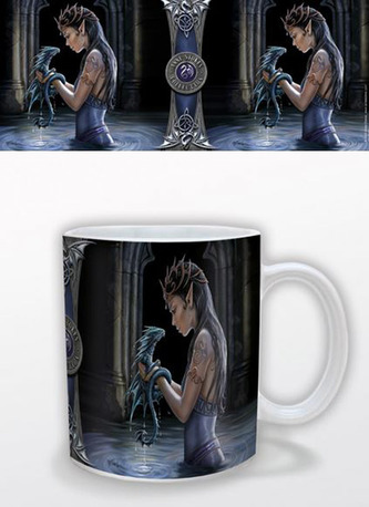 Keramický hrnek Anne Stokes: Water Dragon (objem 315 ml) bílý