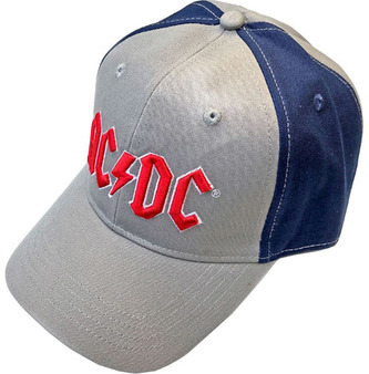 Kšiltovka AC/DC: T2 červené logo (UNIVERSÁLNÍ) šedo-modrá bavlna