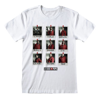 Pánské tričko Netflix La Casa De Papel|Papírový dům: Polaroid (S) bílé bavlna