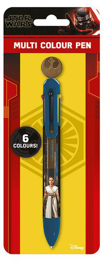 Plastová šestibarevná propiska Star Wars IX|Hvězdné války: Airfix Rey (délka 14 cm)