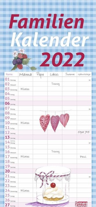 times & more Schaffner Familienplaner - Kalender 2022