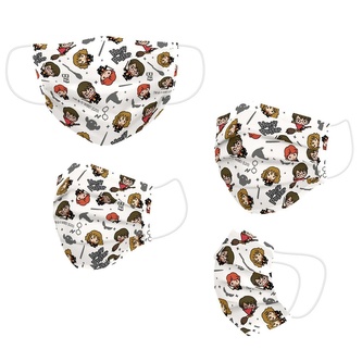 Dětská ochranná rouška na ústa Harry Potter: Postavy (věk 5-10 let) bílý polyester