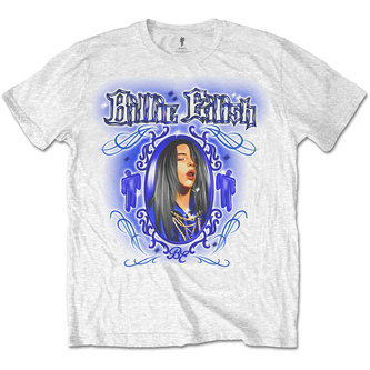 Dětské tričko Billie Eilish: Airbrush Photo (7-8 let) bílé bavlna
