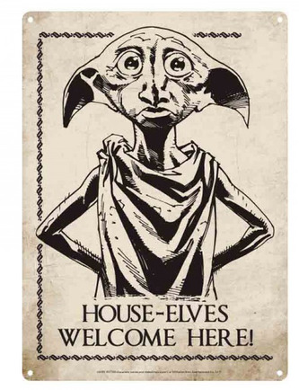 Plechová A5 dekorativní cedule na zeď Harry Potter: Dobby (14,8 x 21 cm)