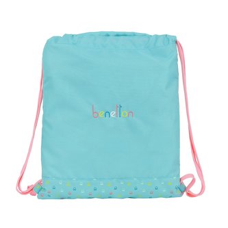 Batoh pytlík se šňůrkami gym bag Benetton: Candy vzor 12075 (35 x 40 cm) modrý polyester