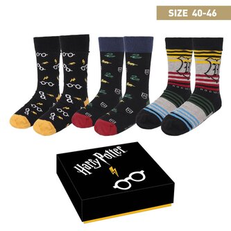 Pánské ponožky Harry Potter: Set 3 kusů (velikost EU 40-46)