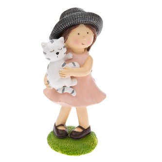 Postavička Holčička držící kočku 10 cm