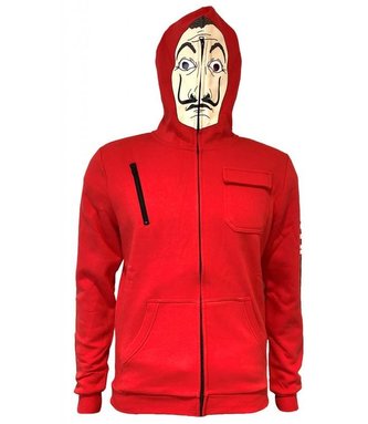 Pánská mikina La Casa De Papel|Papírový dům: Maska logo (2XL) červená bavlna