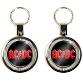 Točivý přívěsek na klíče AC/DC: Logo (průměr 4,8 cm) kovový