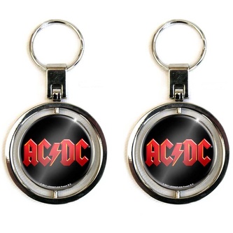 Točivý přívěsek na klíče AC/DC: Logo (průměr 4,8 cm) kovový