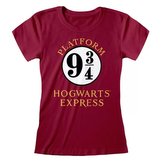 Dámské tričko Harry Potter: Hogwarts Express - vlak do Bradavic (L) červené bavlna