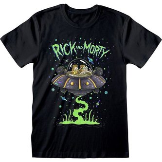 Pánské tričko Rick And Morty: Space Cruiser (XL) černé bavlna