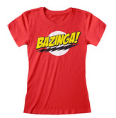 Dámské tričko Big Bang Theory|Teorie velkého třesku: Bazinga (L) červené bavlna