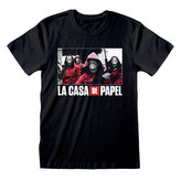 Pánské tričko Netflix La Casa De Papel|Papírový dům: Photo And Logo - Fotka a logo (2XL) černé bavlna