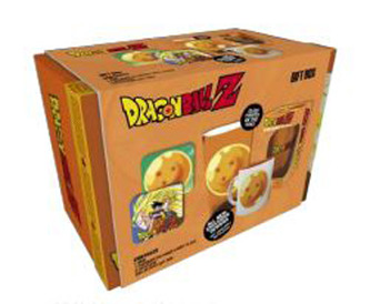 Dárkový set Dragon Ball Z|Stars: Keramický hrnek - sklenice - 2 tácky (objem sklenice 500 ml|hrnek 315 ml|tácky 10 x 10 cm)