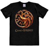 Pánské tričko Game Of Thrones: Targaryen Dragons (M) černé bavlna