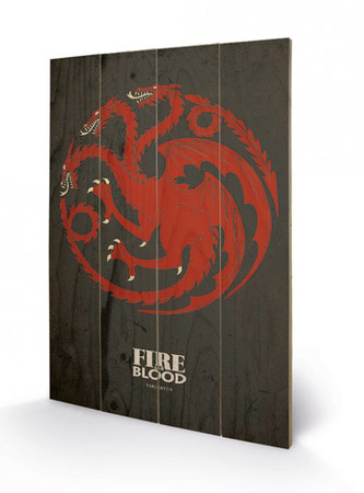 Obraz Game of Thrones: Targaryen malba na dřevě (40 cm x 59 cm)