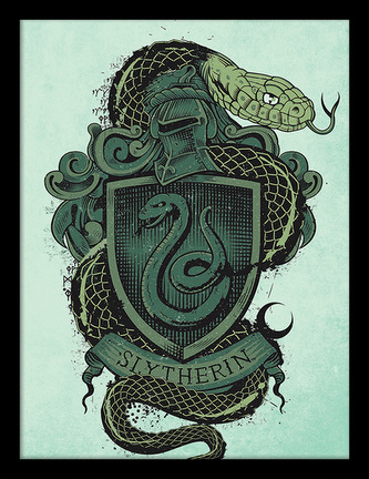 Obrázek v rámečku Harry Potter: Slytherin - Zmijozel (30 x 40 cm)