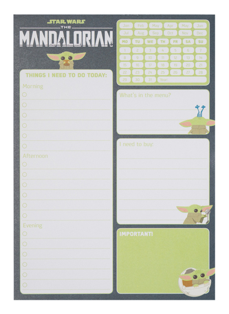 Plánovací blok A5 Star Wars|Hvězdné války: TV Seriál The Mandalorian (14,8 x 21 cm)