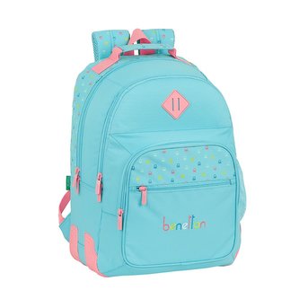 Školní batoh Benetton: Candy vzor 12075 (objem 20 litrů|32 x 42 x 15 cm) modrý polyester