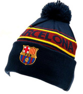 Zimní pletená čepice FC Barcelona: Ski s bambulí (universální) modrá akryl
