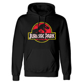 Pánská mikina Jurassic Park|Jurský Park: Classic Logo (2XL) černá bavlna polyester