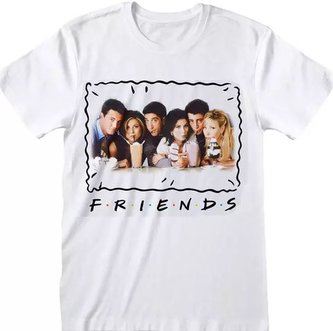 Unisex tričko Friends|Přátelé: Milkshakes (M) bílé bavlna