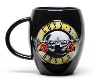 Černý oválný keramický hrnek Guns'N'Roses: Logo (objem 450 ml)