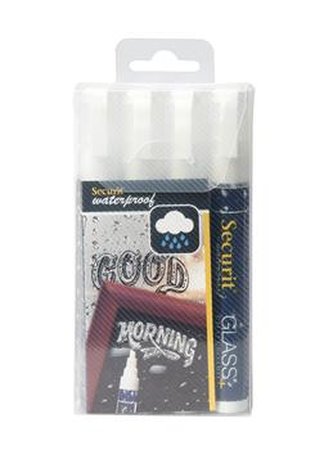 Křídový popisovač Securit SMA610 voděodolný šířka hrotu 2-6mm, White, 4ks Křídový popisovač Securit SMA610 voděodolný šířka hrotu 2-6mm, White, 4ks