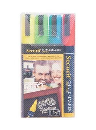 Křídový popisovač Securit SMA510 šířka hrotu 2-6mm, Assorted Primary, 4ks Křídový popisovač Securit SMA510 šířka hrotu 2-6mm, Assorted Primary, 4ks