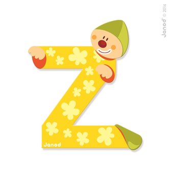 Janod Dřevěné písmenko Z lepící 9 cm žluté