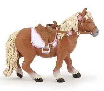 Shetlandský pony osedlaný