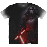Pánské tričko Star Wars: Kylo Ren Sublimation Print (L) černý polyester