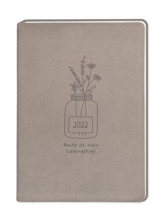 Terminplaner Lederlook A6 \"Taupe\" 2022