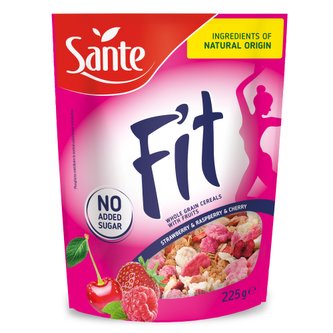 Fit Snídaňové cereálie - Sante - cranberry & blueberry & goji berry - 225 g