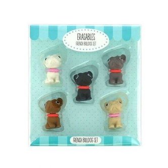 Gumki do mazania - zestaw francuskie buldogi